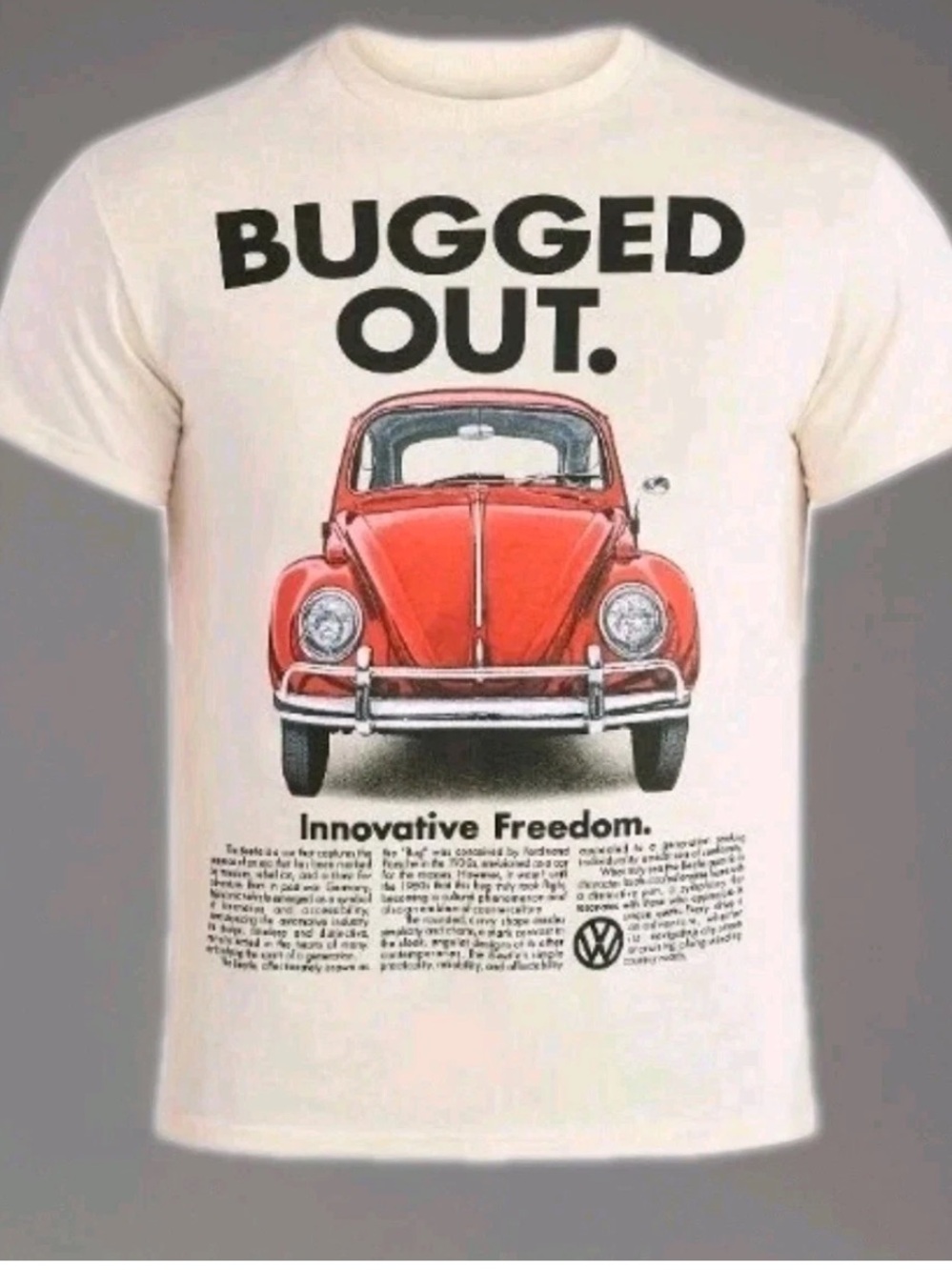 Abercrombie & Fitch Cream White Tee with Red Car VW Graphic